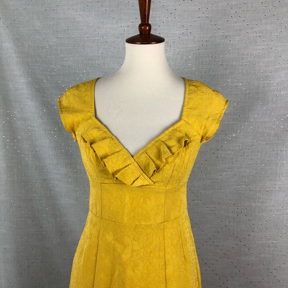 Nanette Lepore Yellow Embroidered Sheath Dress - Picture 4 of 6